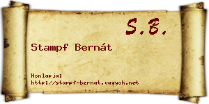 Stampf Bernát névjegykártya